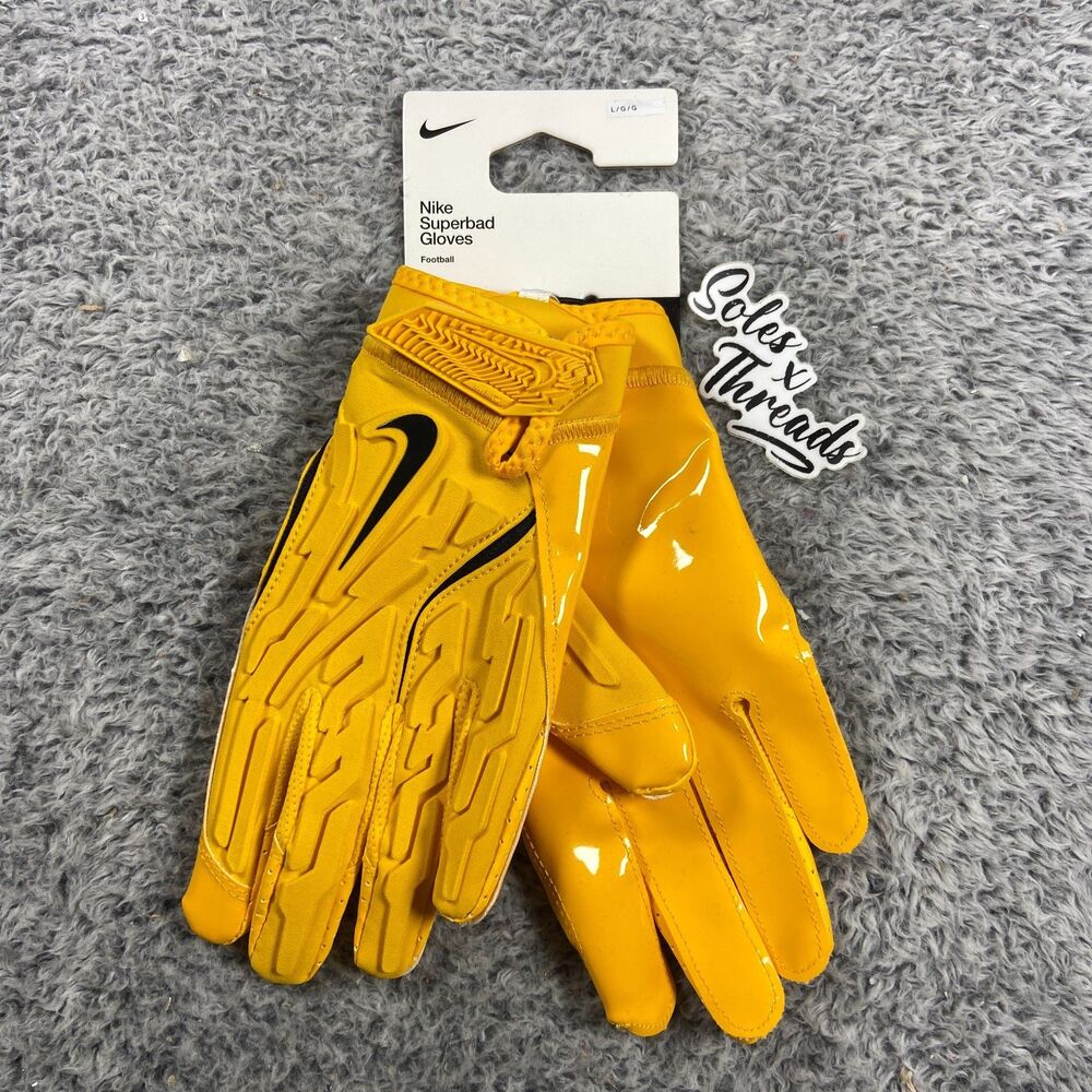 Nike Superbad 7.0 Football Gloves Size Large Men Yellow Black HF0311-702